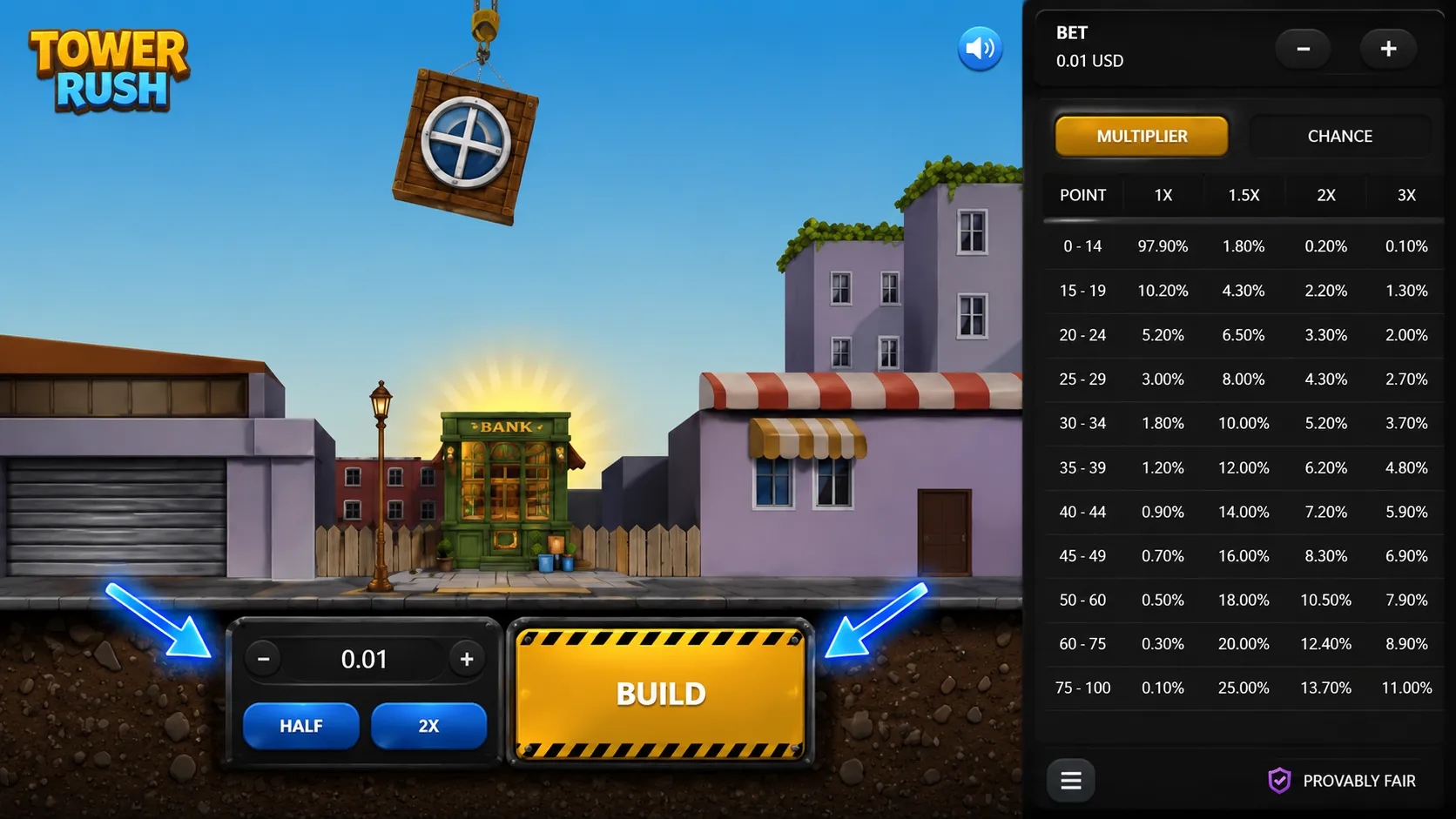 ower Rush gameplay interface